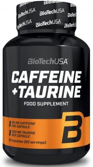 купить Предтренировочный комплекс Biotech Caffeine+Taurine 60 капсул (5999076234196)