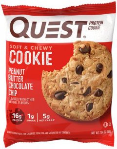 купить Протеиновое печенье Quest Protein Cookie 58 г 1/12 Peanut butter chocolate chip (888849008049)