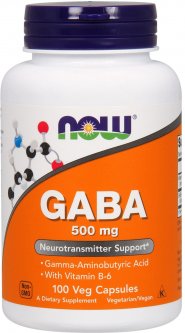 купить Аминокислота Now Foods GABA (Гамма-Аминомасляная Кислота) 500 мг 100 гелевых капсул (733739000873)