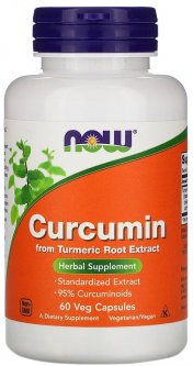 купить Натуральная добавка Now Foods Curcumin extract 95% 665 мг 60 капсул (733739046383)