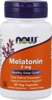 купить Аминокислота Now Foods Мелатонин 3 мг 60 веган капсул (733739032553)
