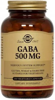 купить Аминокислота Solgar GABA (Гамма-Аминомасляная Кислота) 500 мг 100 вегетарианских капсул (033984012110)
