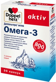 купить Актив Омега-3 для поддержания нормального уровня холестерина Doppelherz капсулы 30 шт (4009932526240)