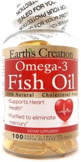 купить Жирные кислоты Earths Creation Omega 3-1000 мг (Cholesterol Free) 100 капсул (608786002159)