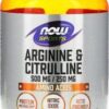 купить Аминокислоты NOW Arginine 500 мг & Citrulline 250 мг 120 веган капсул (733739000378)