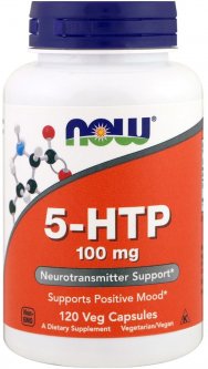купить Аминокислота Now Foods 5-HTP (Гидрокситриптофан) 100 мг 120 гелевых капсул (733739001061)