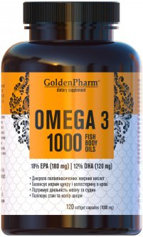 купить Жирные кислоты Голден-фарм Омега-3 1000 мг 120 желатиновых капсул (4820183470690)