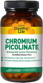 купить Жиросжигатель Country Life Chromium Picolinate 200 капсул (015794016809)