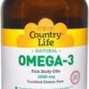 купить Жирные кислоты Country Life Omega-3 (Омега-3 рыбий жир) 1000 мг 300 капсул (015794044505)
